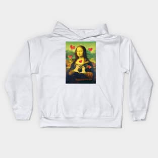 Mona Lisa Valentine Love Kids Hoodie